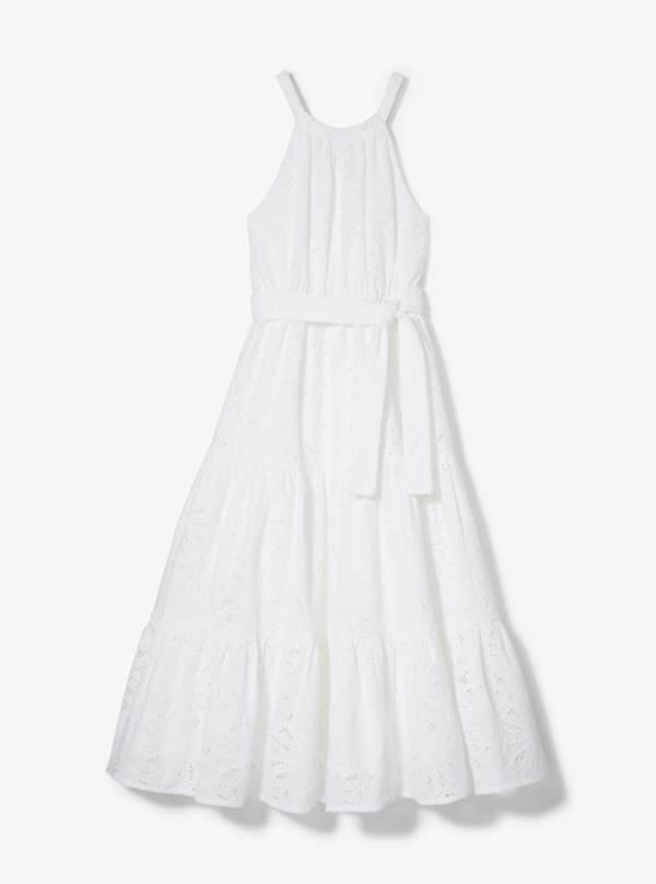 Detske Saty Michael Kors Girls Floral Lace Belted Biele - Oblecenie Michael Kors Lacne | ZLVCG-2073